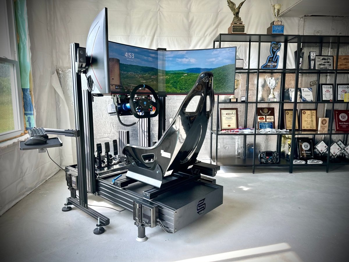 sim pedals hydraulic Turn-Key SBR165 Chassis-Triple 32”Screens-Hydraulic Pedals-Dbox Haptic Motion