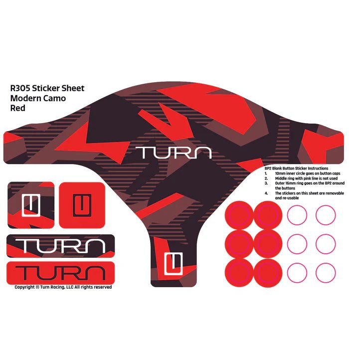 TURN RACING R305 STICKER SHEETS - Simsbyracers