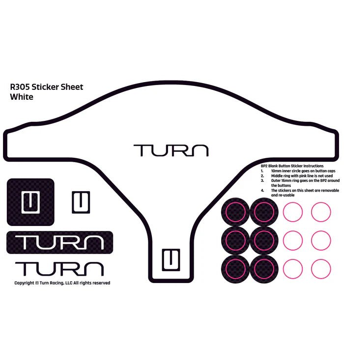 TURN RACING R305 STICKER SHEETS - Simsbyracers