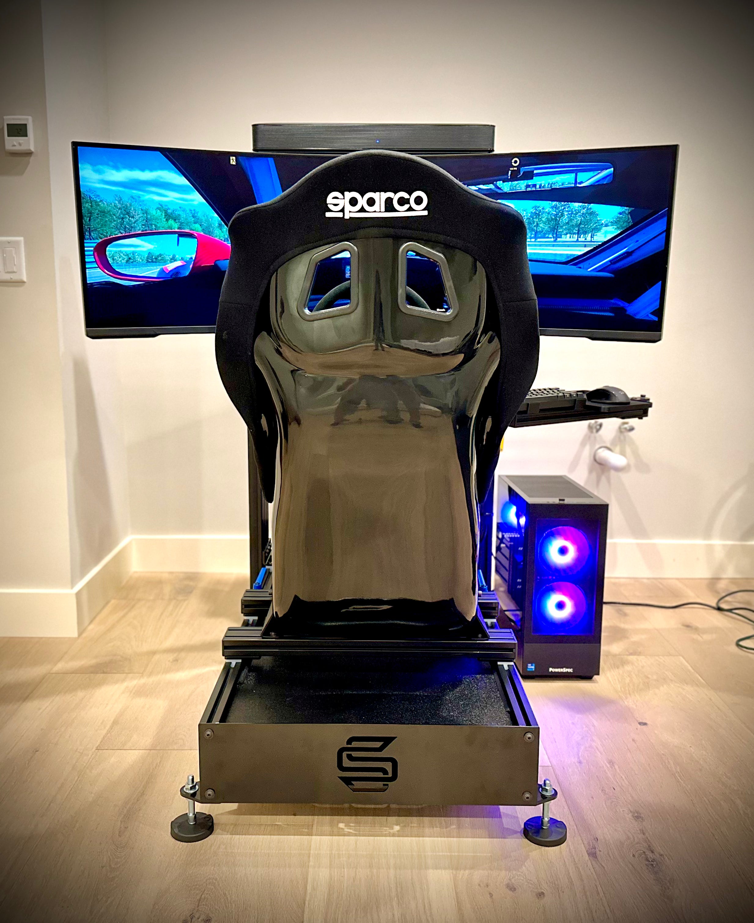 Sims by Racers Turn-Key SBR165 Chassis-57”Screen-ActivePedal Sim Rig ...